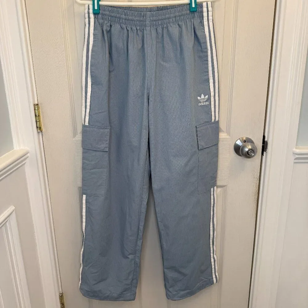 adidas Parley Ocean Green Earth Light Gray Blue Athletic Track Pants Size Medium